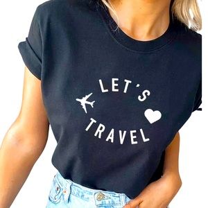 Crew-Neck, Short Sleeve T-Shirt-Let’s Travel!